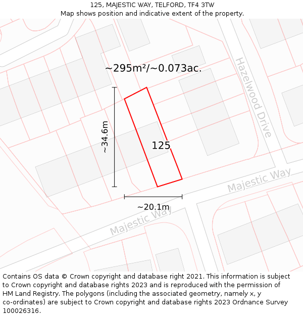 125, MAJESTIC WAY, TELFORD, TF4 3TW: Plot and title map