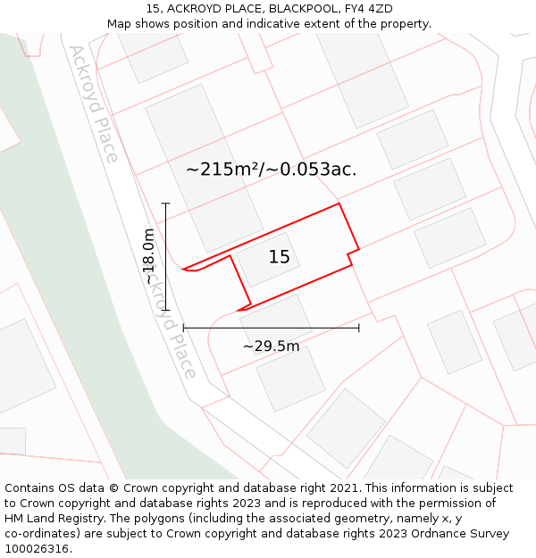 15, ACKROYD PLACE, BLACKPOOL, FY4 4ZD: Plot and title map