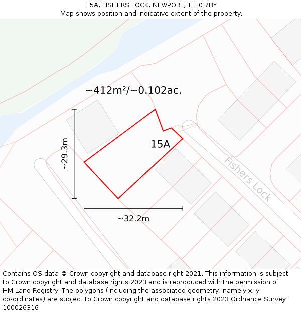 15A, FISHERS LOCK, NEWPORT, TF10 7BY: Plot and title map