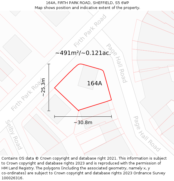 164A, FIRTH PARK ROAD, SHEFFIELD, S5 6WP: Plot and title map