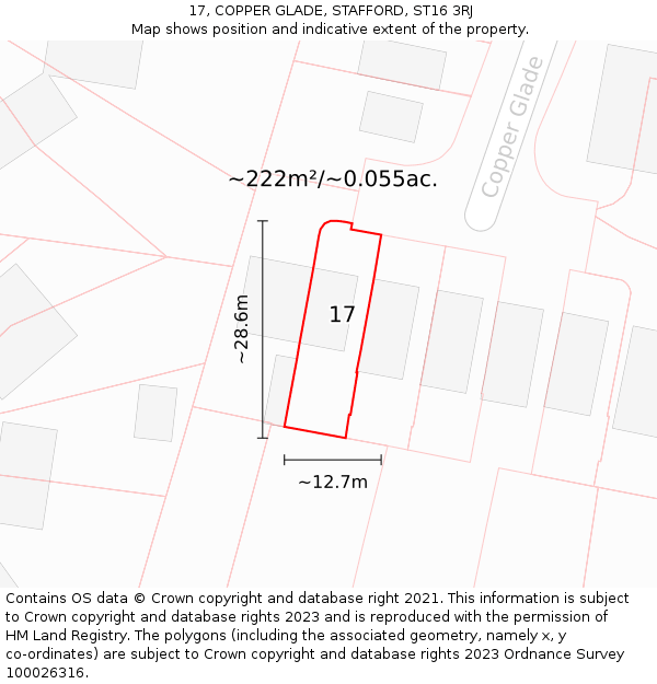 17, COPPER GLADE, STAFFORD, ST16 3RJ: Plot and title map