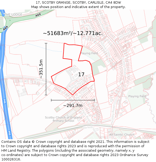 17, SCOTBY GRANGE, SCOTBY, CARLISLE, CA4 8DW: Plot and title map