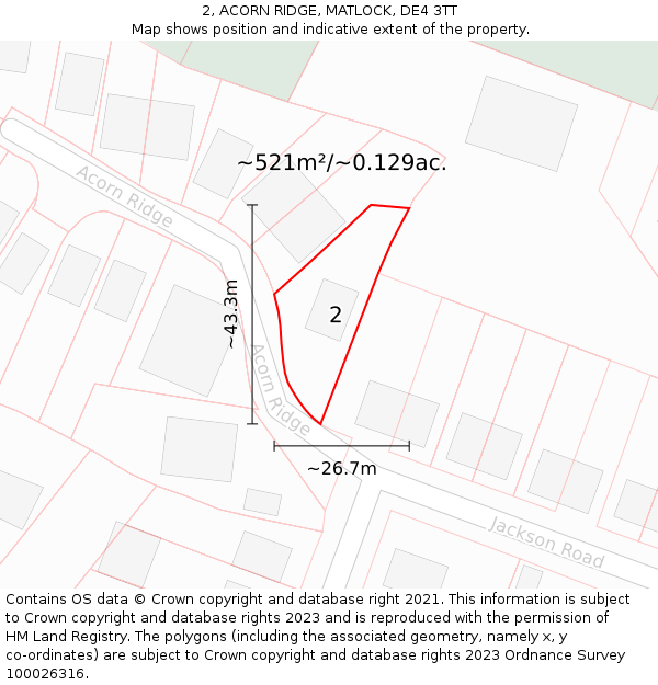 2, ACORN RIDGE, MATLOCK, DE4 3TT: Plot and title map