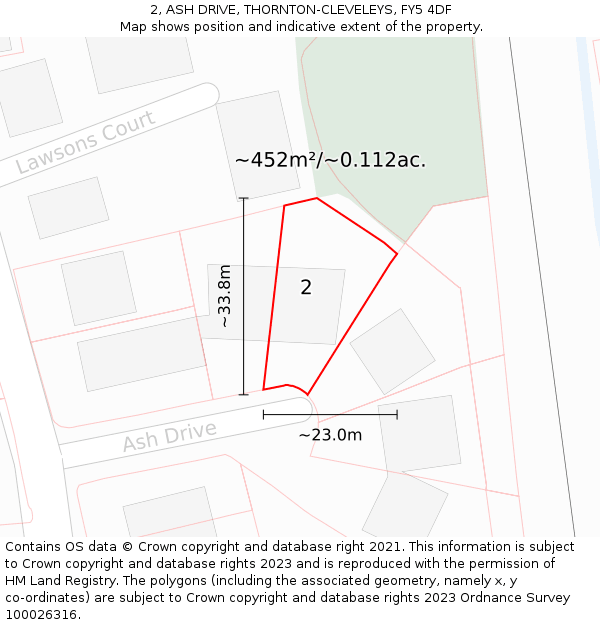 2, ASH DRIVE, THORNTON-CLEVELEYS, FY5 4DF: Plot and title map