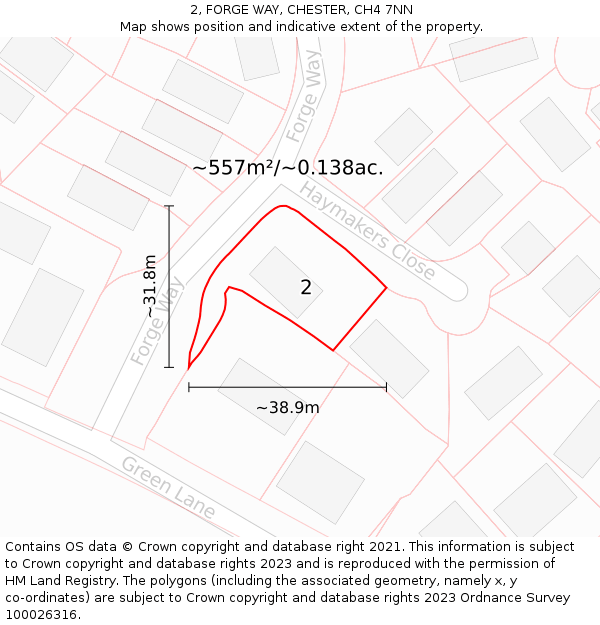 2, FORGE WAY, CHESTER, CH4 7NN: Plot and title map