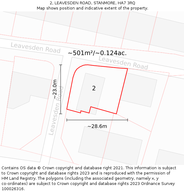 2, LEAVESDEN ROAD, STANMORE, HA7 3RQ: Plot and title map