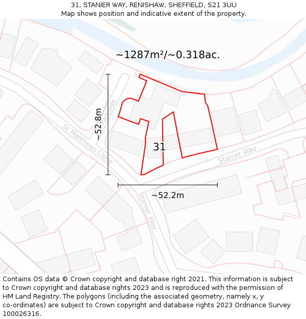 31, STANIER WAY, RENISHAW, SHEFFIELD, S21 3UU: Plot and title map