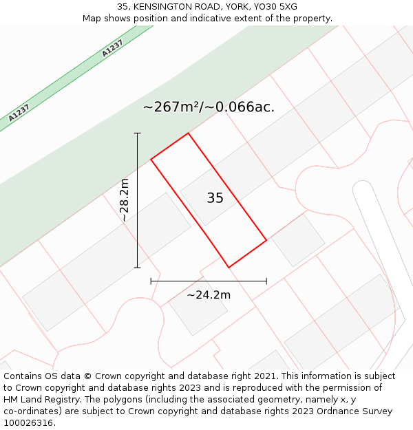 35, KENSINGTON ROAD, YORK, YO30 5XG: Plot and title map