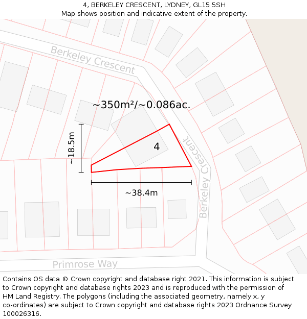 4, BERKELEY CRESCENT, LYDNEY, GL15 5SH: Plot and title map