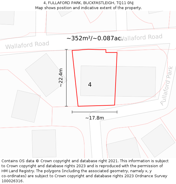 4, FULLAFORD PARK, BUCKFASTLEIGH, TQ11 0NJ: Plot and title map