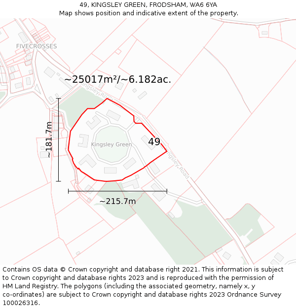 49, KINGSLEY GREEN, FRODSHAM, WA6 6YA: Plot and title map