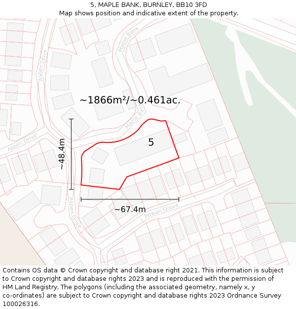 5, MAPLE BANK, BURNLEY, BB10 3FD: Plot and title map