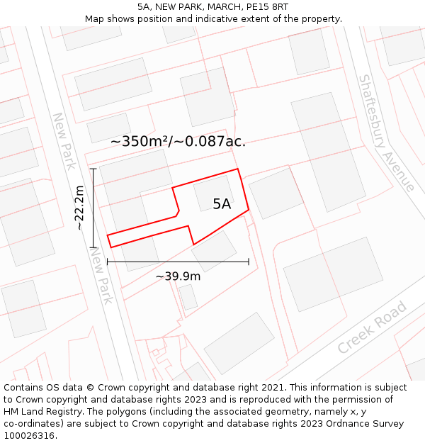 5A, NEW PARK, MARCH, PE15 8RT: Plot and title map