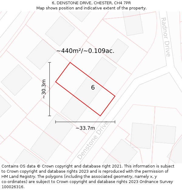 6, DENSTONE DRIVE, CHESTER, CH4 7PR: Plot and title map