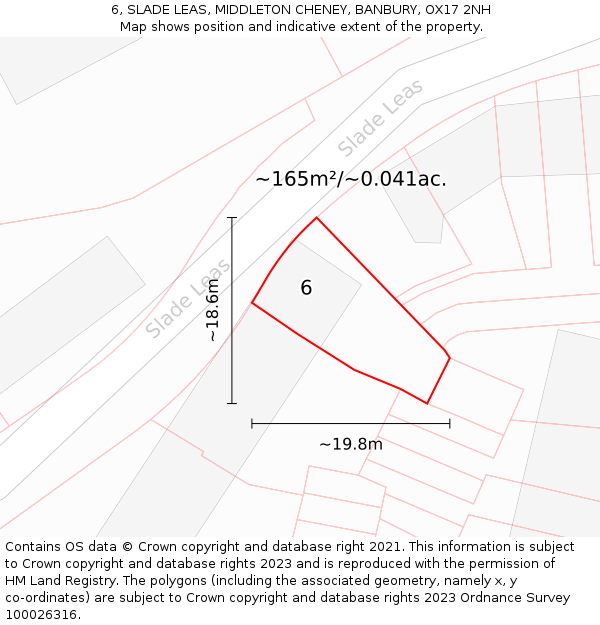 6, SLADE LEAS, MIDDLETON CHENEY, BANBURY, OX17 2NH: Plot and title map
