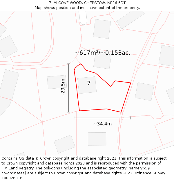 7, ALCOVE WOOD, CHEPSTOW, NP16 6DT: Plot and title map