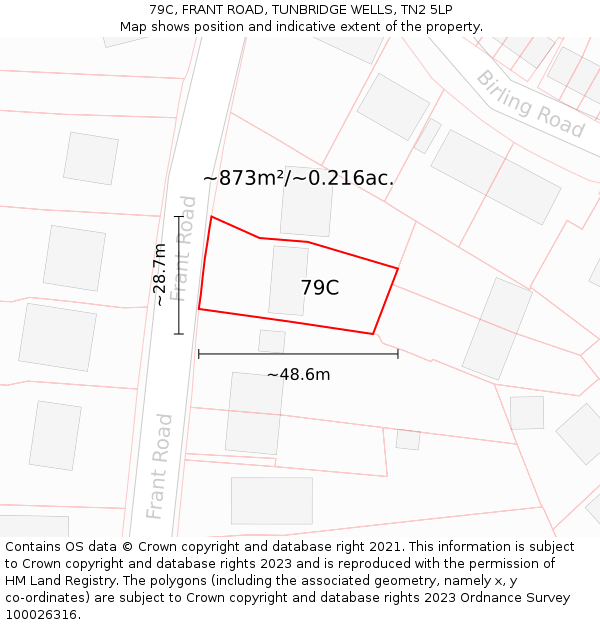 79C, FRANT ROAD, TUNBRIDGE WELLS, TN2 5LP: Plot and title map