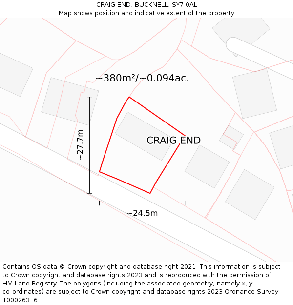 CRAIG END, BUCKNELL, SY7 0AL: Plot and title map