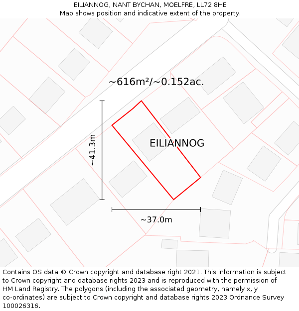 EILIANNOG, NANT BYCHAN, MOELFRE, LL72 8HE: Plot and title map