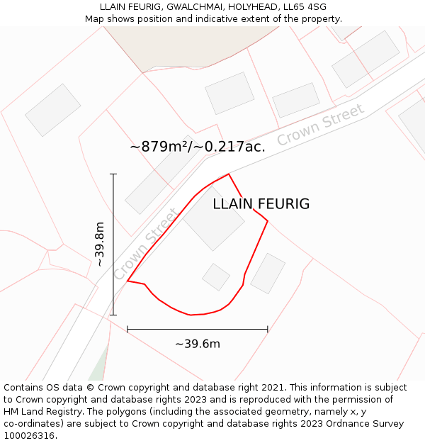 LLAIN FEURIG, GWALCHMAI, HOLYHEAD, LL65 4SG: Plot and title map