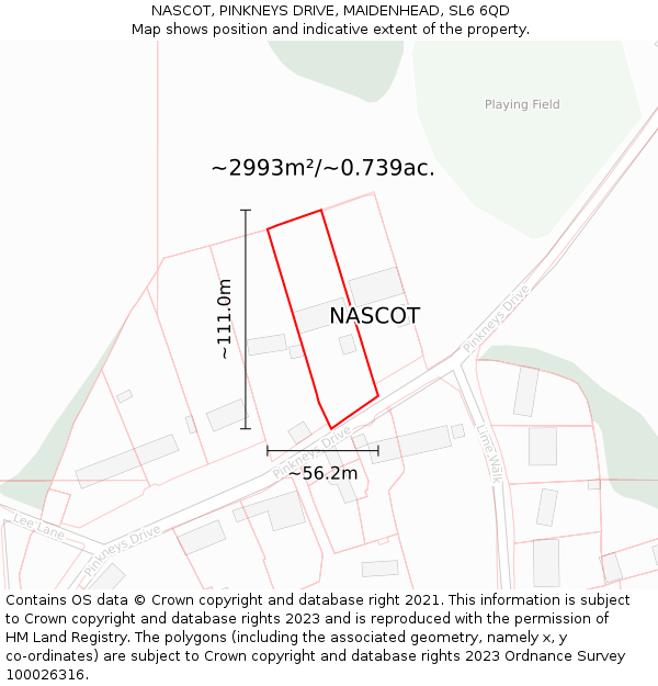 NASCOT, PINKNEYS DRIVE, MAIDENHEAD, SL6 6QD: Plot and title map