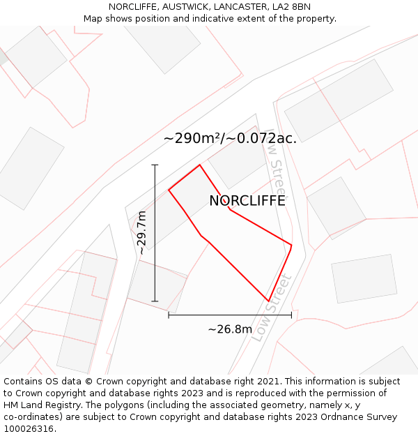 NORCLIFFE, AUSTWICK, LANCASTER, LA2 8BN: Plot and title map