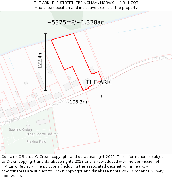 THE ARK, THE STREET, ERPINGHAM, NORWICH, NR11 7QB: Plot and title map