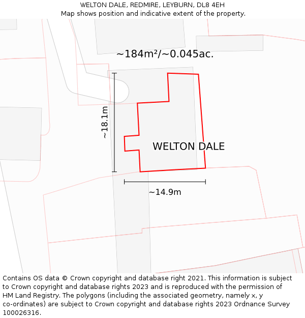 WELTON DALE, REDMIRE, LEYBURN, DL8 4EH: Plot and title map