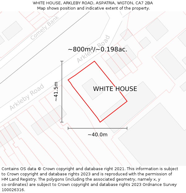 WHITE HOUSE, ARKLEBY ROAD, ASPATRIA, WIGTON, CA7 2BA: Plot and title map