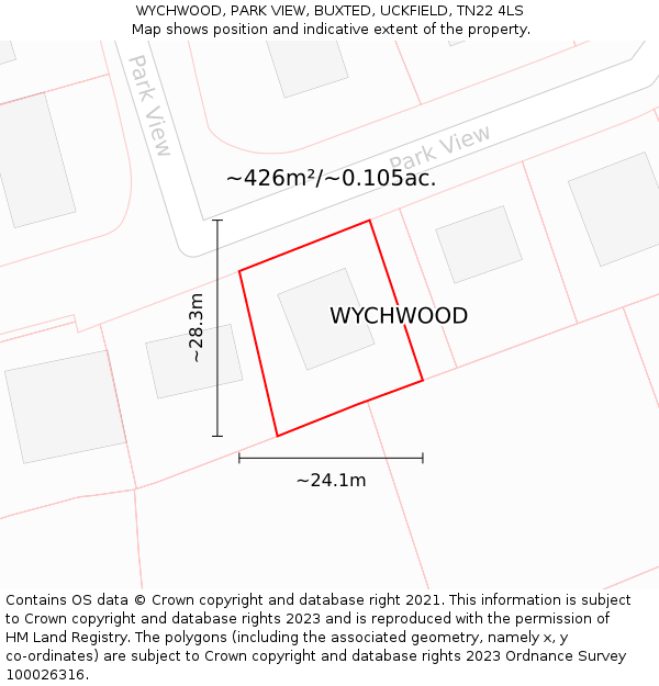 WYCHWOOD, PARK VIEW, BUXTED, UCKFIELD, TN22 4LS: Plot and title map