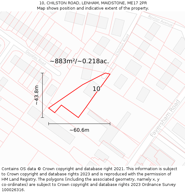 10, CHILSTON ROAD, LENHAM, MAIDSTONE, ME17 2PR: Plot and title map