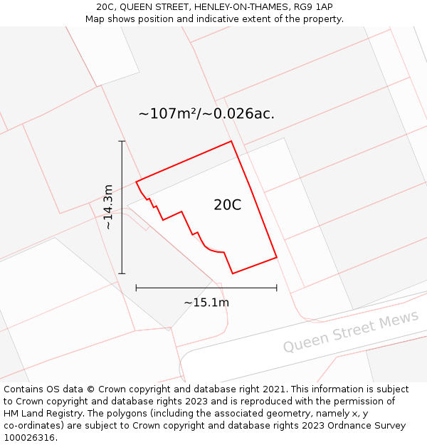 20C, QUEEN STREET, HENLEY-ON-THAMES, RG9 1AP: Plot and title map