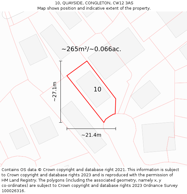 10, QUAYSIDE, CONGLETON, CW12 3AS: Plot and title map