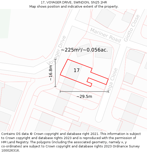 17, VOYAGER DRIVE, SWINDON, SN25 2HR: Plot and title map