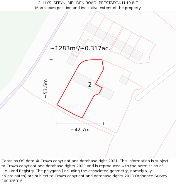 2, LLYS ISFRYN, MELIDEN ROAD, PRESTATYN, LL19 8LT: Plot and title map