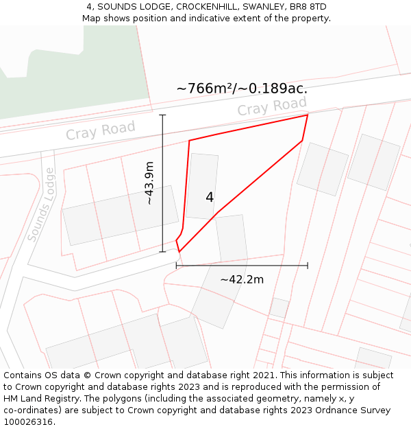 4, SOUNDS LODGE, CROCKENHILL, SWANLEY, BR8 8TD: Plot and title map