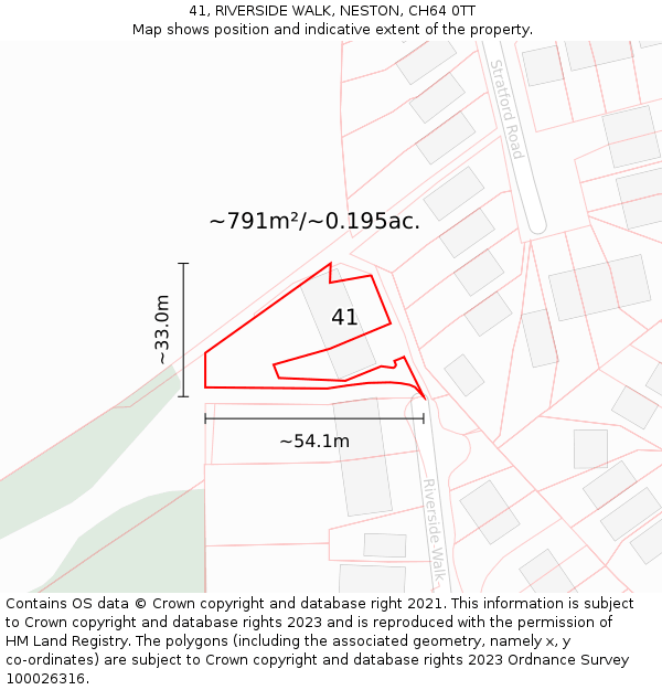 41, RIVERSIDE WALK, NESTON, CH64 0TT: Plot and title map