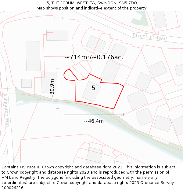 5, THE FORUM, WESTLEA, SWINDON, SN5 7DQ: Plot and title map