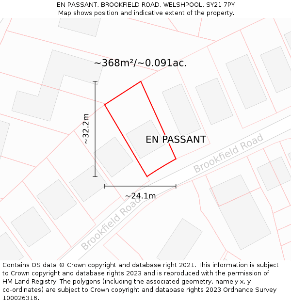 EN PASSANT, BROOKFIELD ROAD, WELSHPOOL, SY21 7PY: Plot and title map