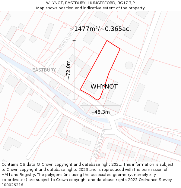 WHYNOT, EASTBURY, HUNGERFORD, RG17 7JP: Plot and title map