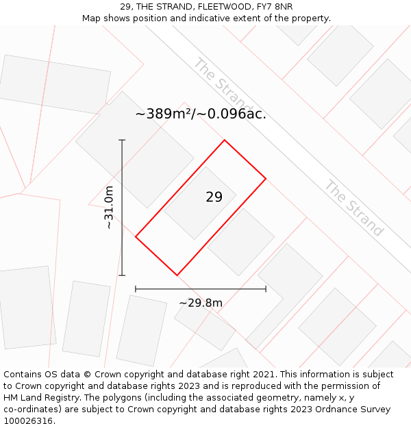 29, THE STRAND, FLEETWOOD, FY7 8NR: Plot and title map