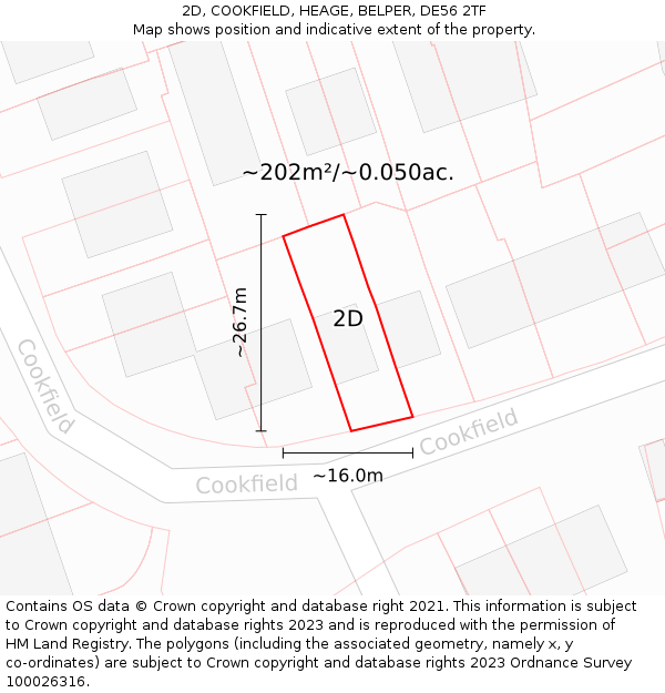 2D, COOKFIELD, HEAGE, BELPER, DE56 2TF: Plot and title map