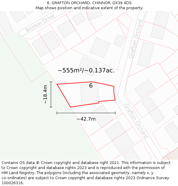 6, GRAFTON ORCHARD, CHINNOR, OX39 4DS: Plot and title map