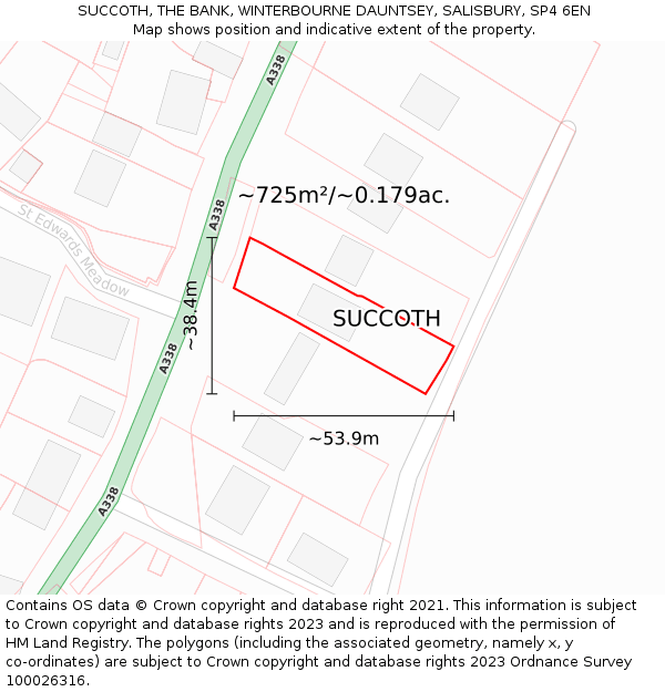 SUCCOTH, THE BANK, WINTERBOURNE DAUNTSEY, SALISBURY, SP4 6EN: Plot and title map