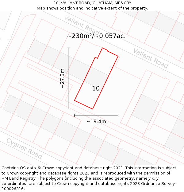 10, VALIANT ROAD, CHATHAM, ME5 8RY: Plot and title map