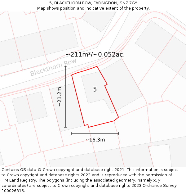 5, BLACKTHORN ROW, FARINGDON, SN7 7GY: Plot and title map