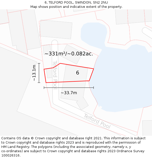 6, TELFORD POOL, SWINDON, SN2 2NU: Plot and title map