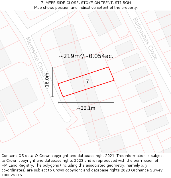 7, MERE SIDE CLOSE, STOKE-ON-TRENT, ST1 5GH: Plot and title map