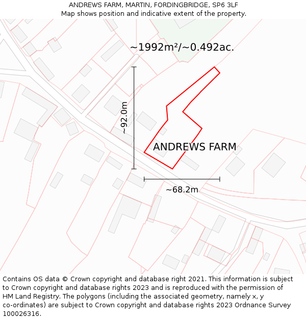 ANDREWS FARM, MARTIN, FORDINGBRIDGE, SP6 3LF: Plot and title map