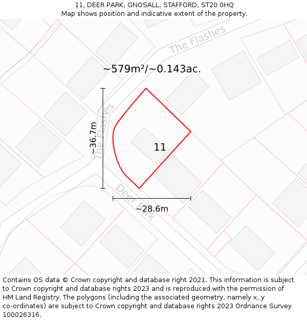 11, DEER PARK, GNOSALL, STAFFORD, ST20 0HQ: Plot and title map